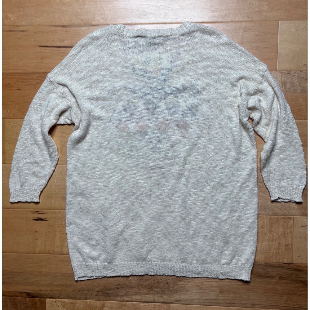 American Rag Sweater Owl Graphic Women M Cream Cotton Knit NEW - Picture 8 of 9